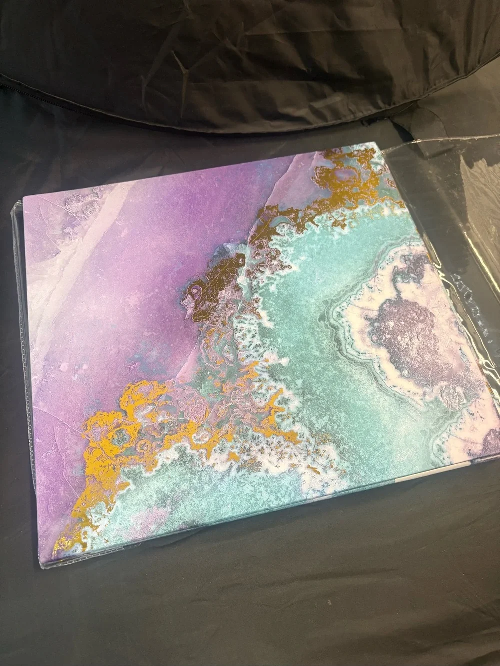 The Paper Studio 12x12 Lavender & Teal Marble Scrapbook Album with Gold Accents
